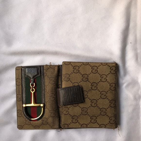 Gucci Beige Horsebit Vintage Web Gg Canvas Wallet - Picture 4 of 8